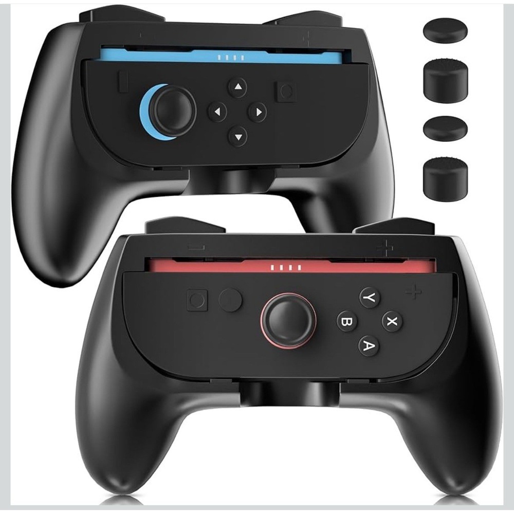 Nintendo Switch 2 Joy Con Grip Rocker Controller Hand Grips Black New (2pack)